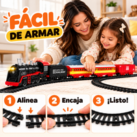 Tren Eléctrico Clásico para Niños – Set de 18 Piezas con Luz y Sonido