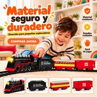 Tren Eléctrico Clásico para Niños – Set de 18 Piezas con Luz y Sonido