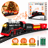 Tren Eléctrico Clásico para Niños – Set de 18 Piezas con Luz y Sonido